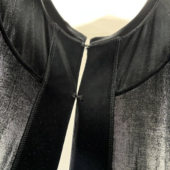 Chicos Travelers Jacket Size XL Solid Black Hook & Eye Front Long Sleeve - Picture 6 of 8